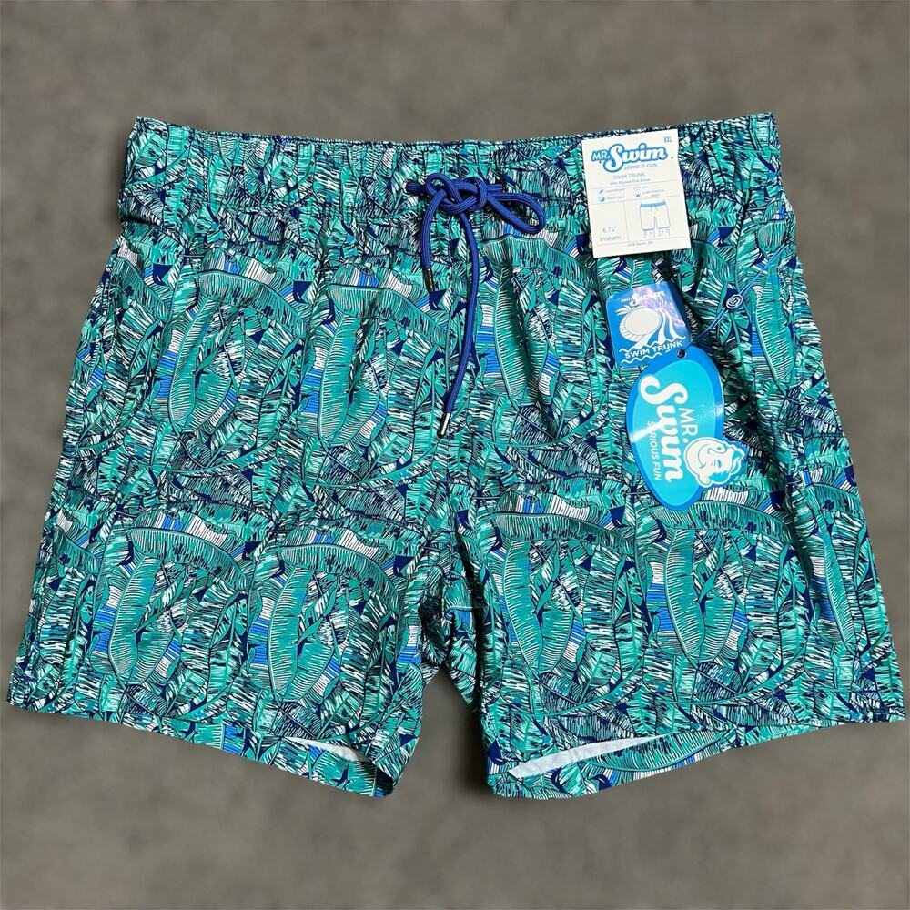 Mr.Swim Trunks XXL Mens Whisping Palm Tropical Beach Vacation Board Shorts New